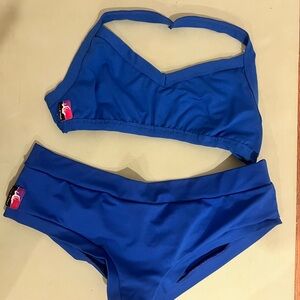 Blue Bikini Pole Dance Set